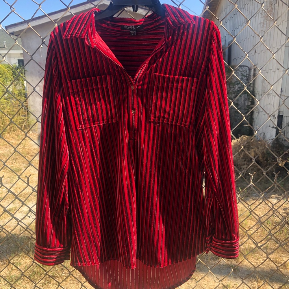 Velvet Pinstripe Blouse 🧯 - Picture 4 of 8